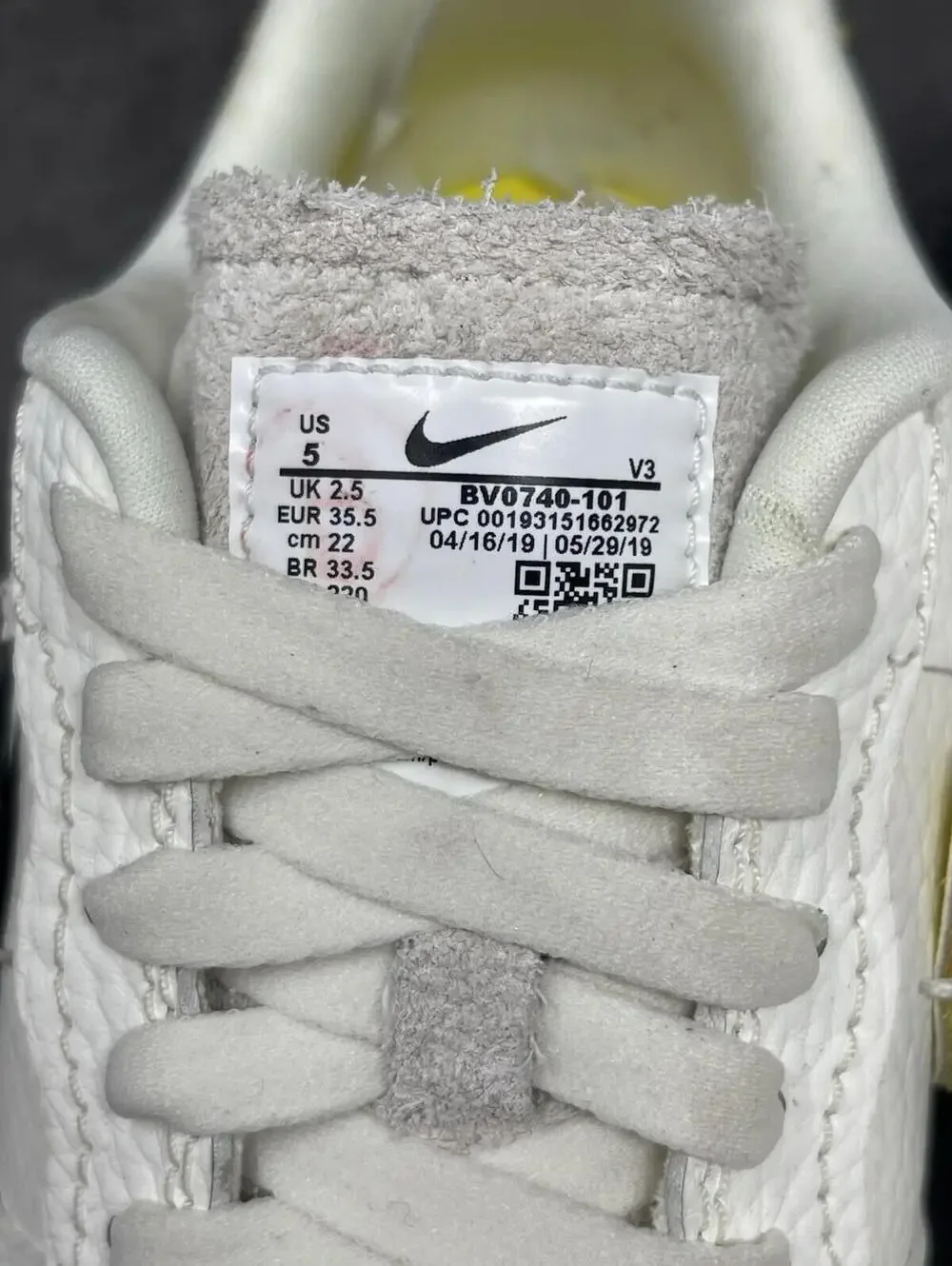 Nike Air Force 1 LXX Vandalized Shoes Womens Size 5 White Yellow BV0740-101